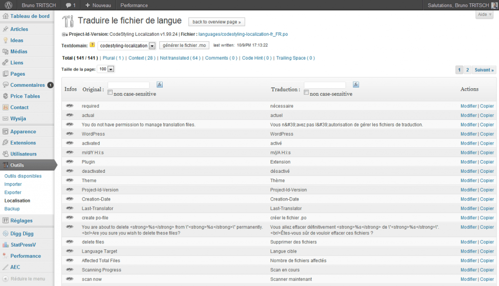 Traduire en français 1 thème ou 1 plugin Wordpress