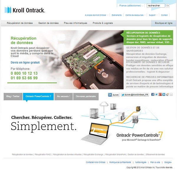 Capture du site Ontrack.fr