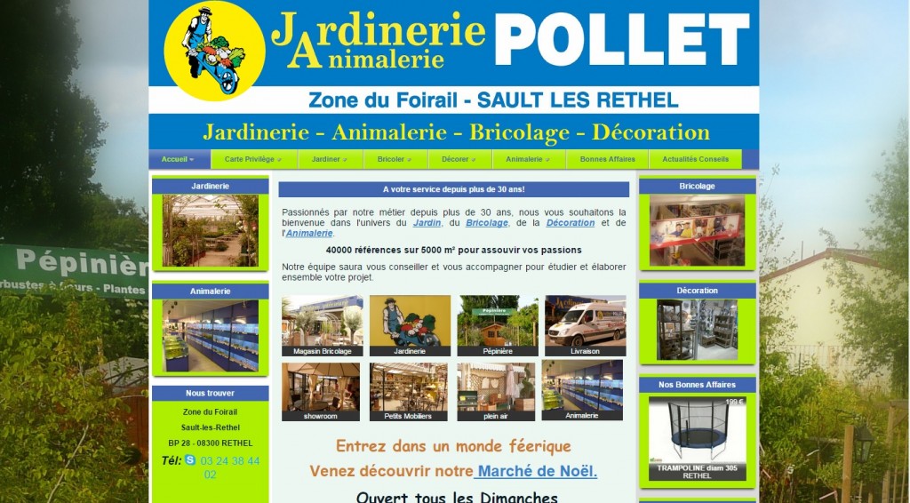 Création du site web de la Jardinerie Pollet à Rethel