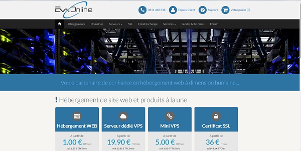 EvxOnline, un hébergeur français qui a le sens du service client.